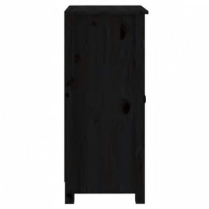vidaXL Sideboards 2 pcs Black 39x35x80 cm Solid Wood Pine