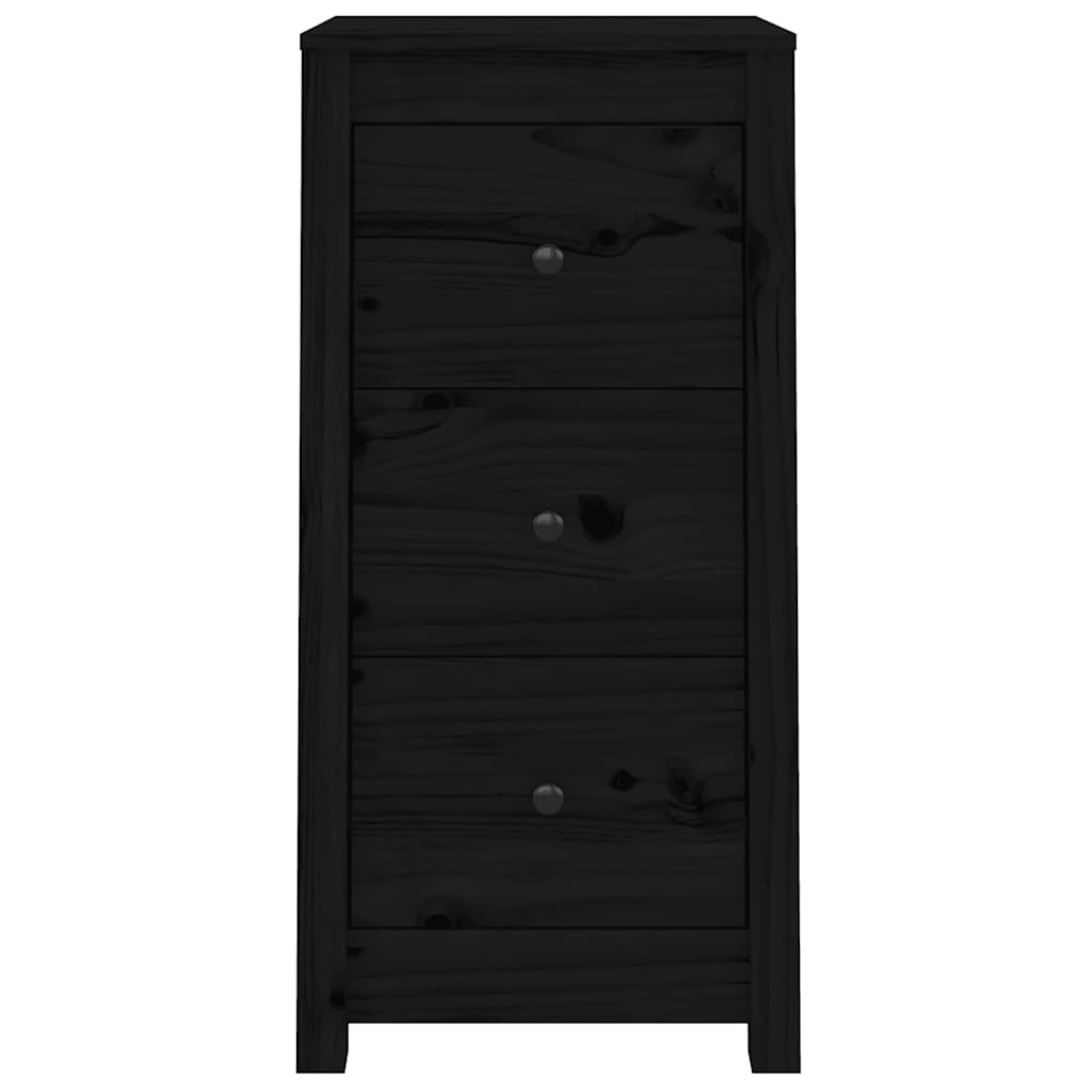vidaXL Sideboard | Set of 2 | Black | Solid Pine Wood | Sideboard | Rectangular