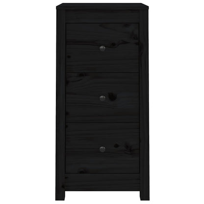 vidaXL Sideboard | Set of 2 | Black | Solid Pine Wood | Sideboard | Rectangular