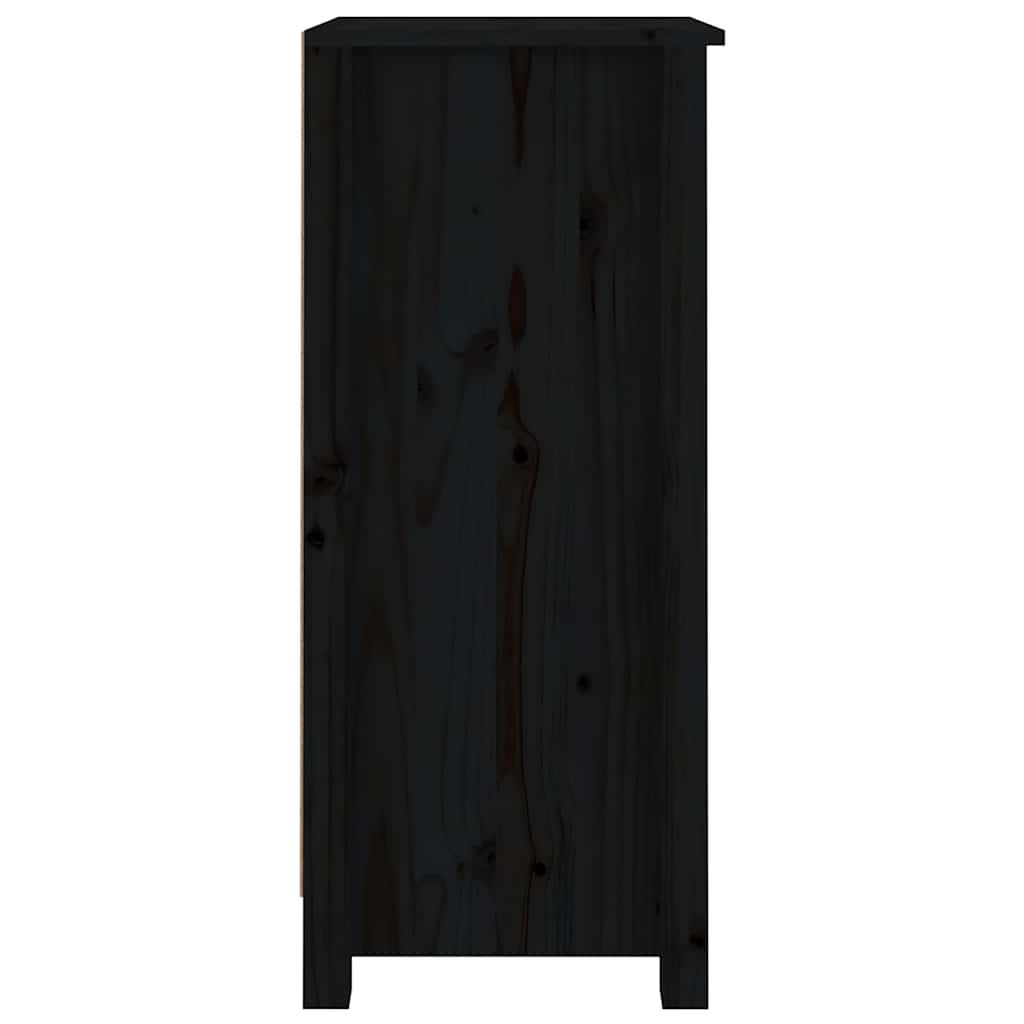 vidaXL Sideboard | Set of 2 | Black | Solid Pine Wood | Sideboard | Rectangular