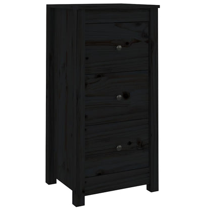 vidaXL Sideboard | Set of 2 | Black | Solid Pine Wood | Sideboard | Rectangular
