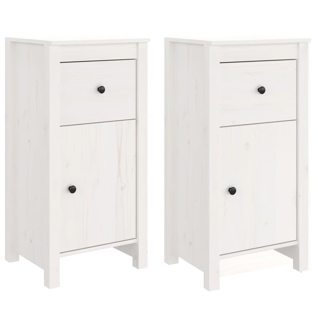 vidaXL Sideboards 2 pcs White 40x35x80 cm Solid Wood Pine