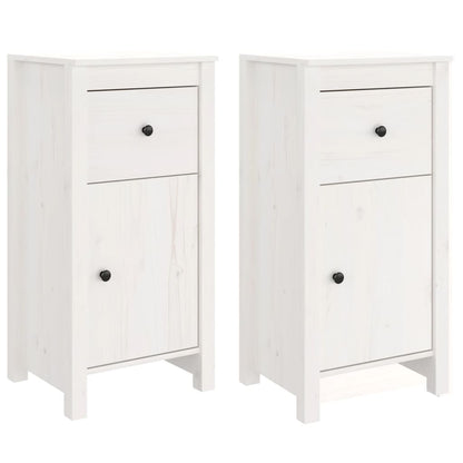 vidaXL Sideboards 2 pcs White 40x35x80 cm Solid Wood Pine