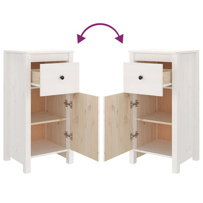 vidaXL Sideboards 2 pcs White 40x35x80 cm Solid Wood Pine