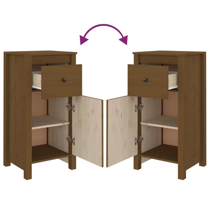 vidaXL Sideboards 2 pcs Honey Brown 40x35x80 cm Solid Wood Pine