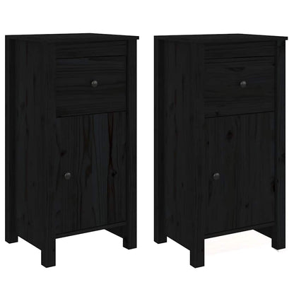 vidaXL Sideboard | Set of 2 | Black | Solid pine wood | Medium | Sideboard