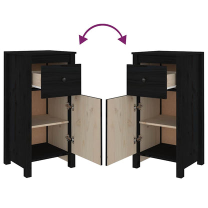 vidaXL Sideboard | Set of 2 | Black | Solid pine wood | Medium | Sideboard
