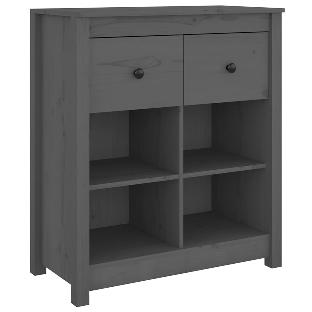 vidaXL Sideboard Grey 70x35x80 cm Solid Wood Pine