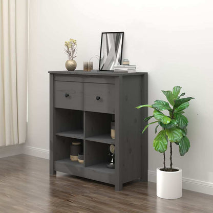 vidaXL Sideboard Grey 70x35x80 cm Solid Wood Pine