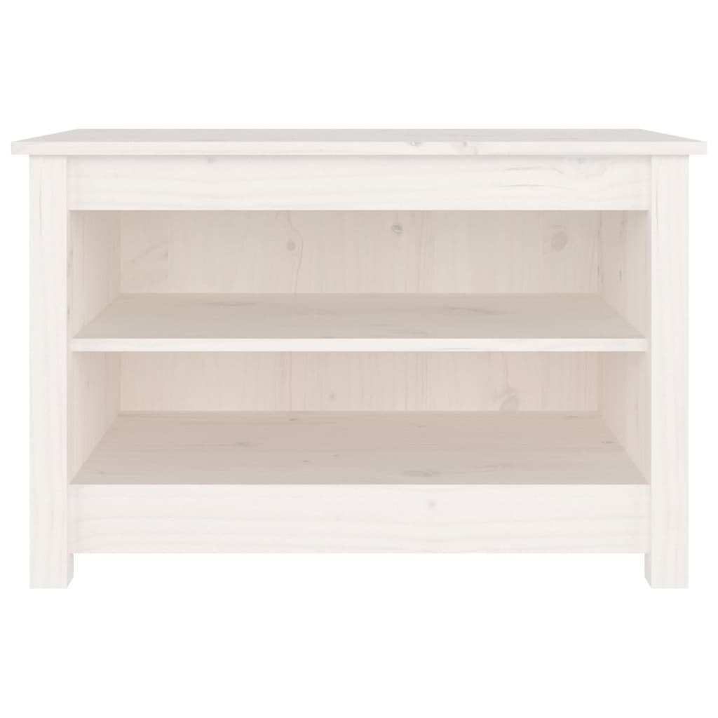 vidaXL Shoe Bench White 70x38x45.5 cm Solid Wood Pine