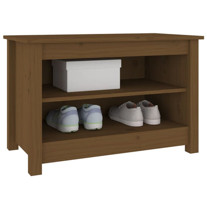 vidaXL Shoe Bench Honey Brown 70x38x45.5 cm Solid Wood Pine