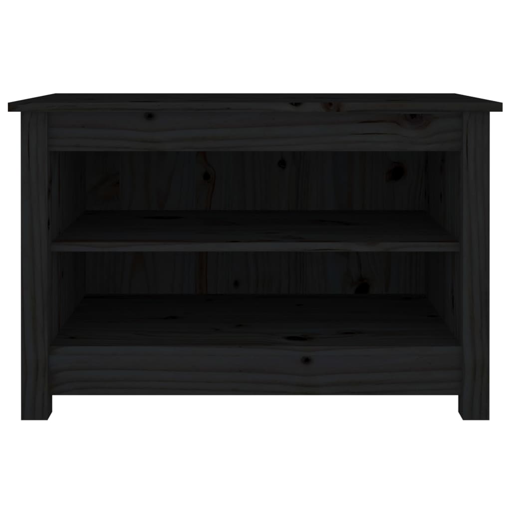 vidaXL Shoe Bench Black 70x38x45.5 cm Solid Wood Pine