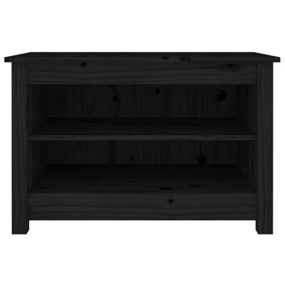 vidaXL Shoe Bench Black 70x38x45.5 cm Solid Wood Pine