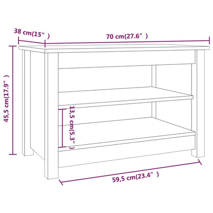 vidaXL Shoe Bench Black 70x38x45.5 cm Solid Wood Pine