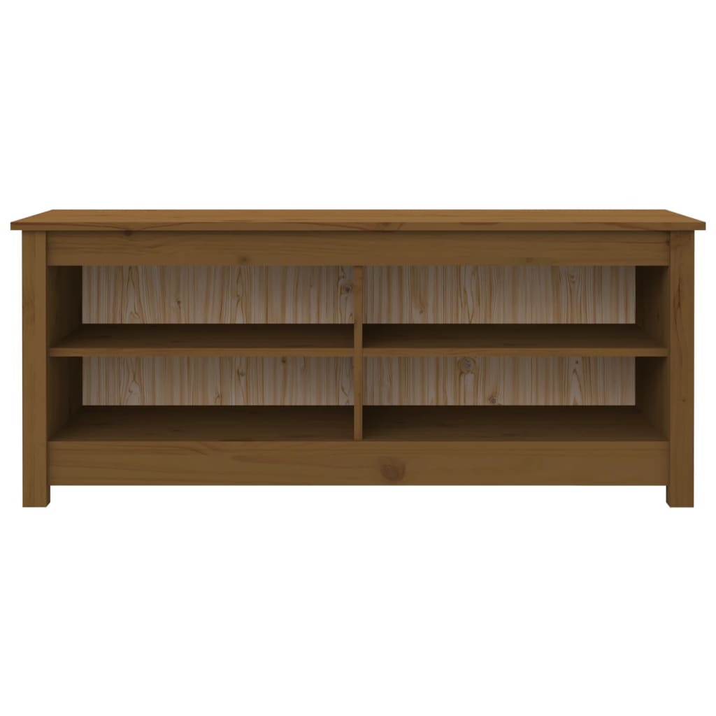 vidaXL Shoe Bench Honey Brown 110x38x45.5 cm Solid Wood Pine