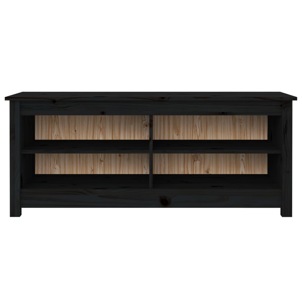 vidaXL Shoe Bench Black 110x38x45.5 cm Solid Wood Pine