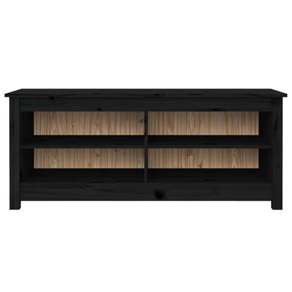 vidaXL Shoe Bench Black 110x38x45.5 cm Solid Wood Pine