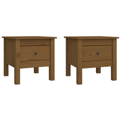 vidaXL Side Tables 2 pcs Honey Brown 40x40x39 cm Solid Wood Pine