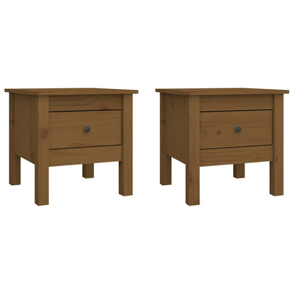 vidaXL Side Tables 2 pcs Honey Brown 40x40x39 cm Solid Wood Pine