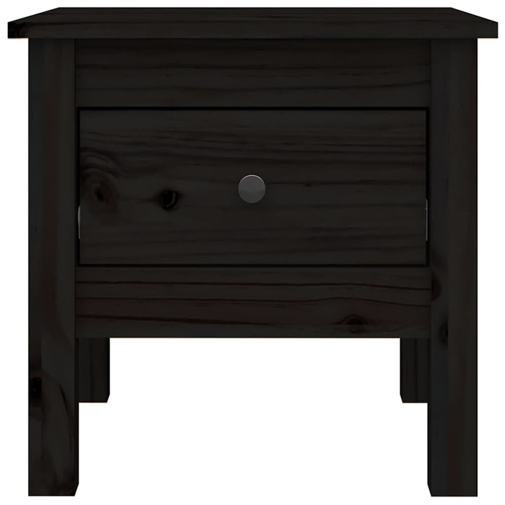 vidaXL Side Tables 2 pcs Black 40x40x39 cm Solid Wood Pine