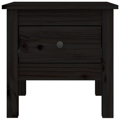 vidaXL Side Tables 2 pcs Black 40x40x39 cm Solid Wood Pine