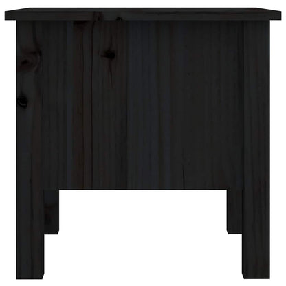 vidaXL Side Tables 2 pcs Black 40x40x39 cm Solid Wood Pine
