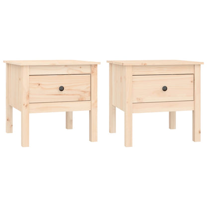 vidaXL Side Tables 2 pcs 50x50x49 cm Solid Wood Pine