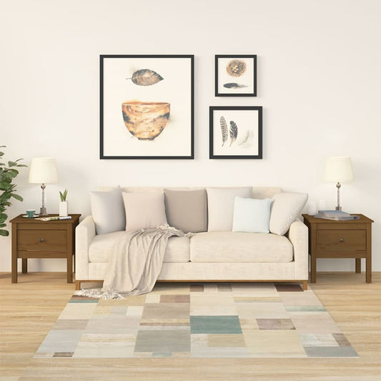 vidaXL Side Tables 2 pcs Honey Brown 50x50x49 cm Solid Wood Pine