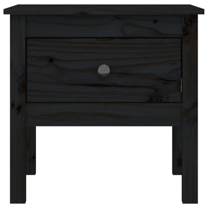 vidaXL Side Table Black 50x50x49 cm Solid Wood Pine