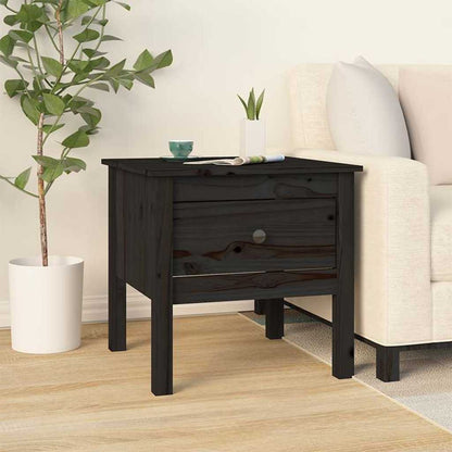 vidaXL Side Tables 2 pcs Black 50x50x49 cm Solid Wood Pine