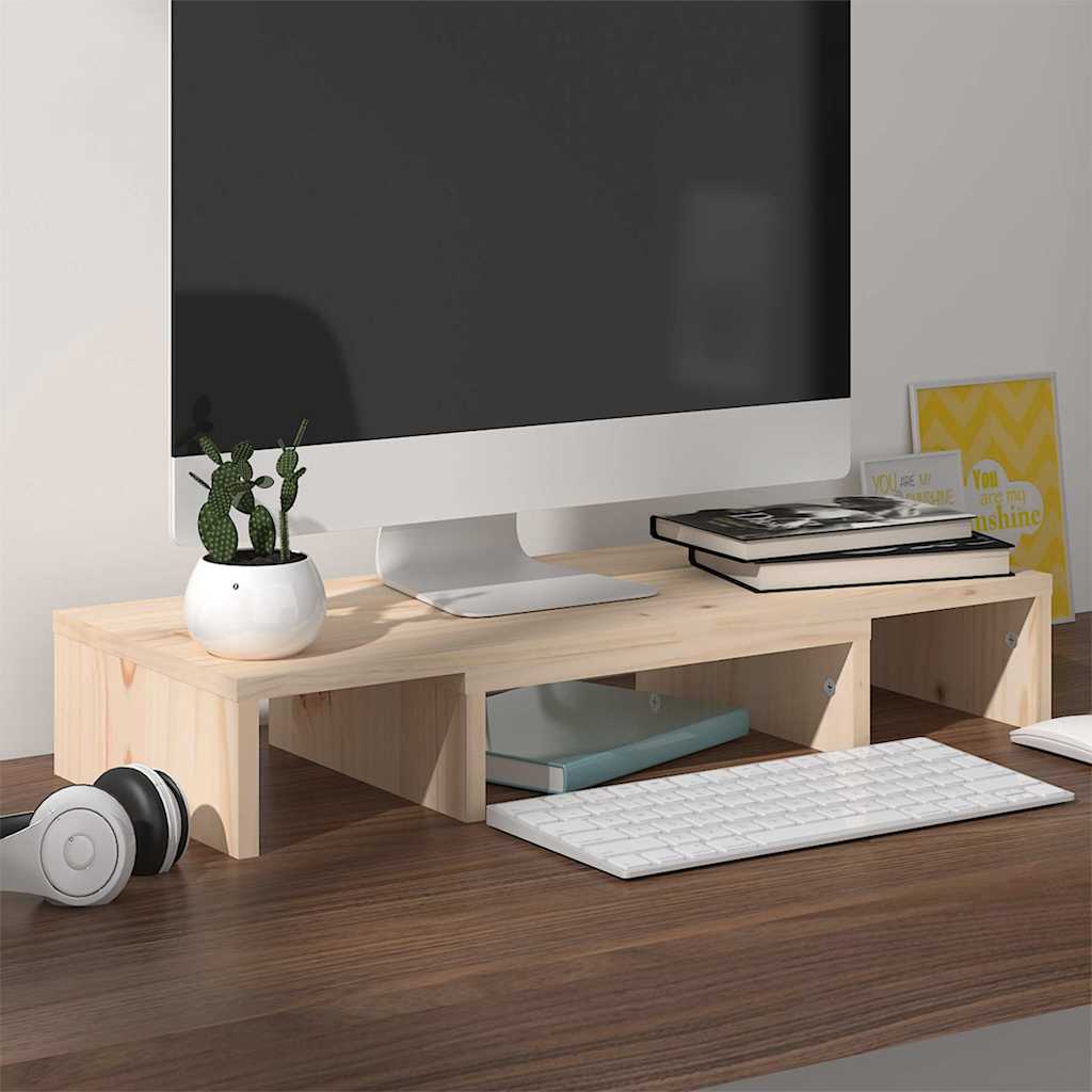 vidaXL Monitor Stand 60x24x10,5 cm Solid Wood Pine