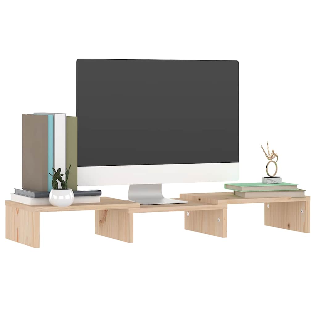 vidaXL Monitor Stand 60x24x10,5 cm Solid Wood Pine