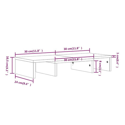vidaXL Monitor Stand 60x24x10,5 cm Solid Wood Pine