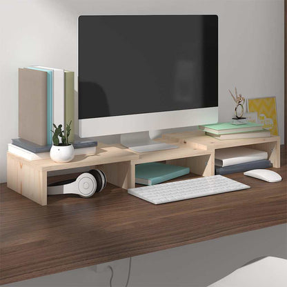 vidaXL Monitor Stand 60x24x10,5 cm Solid Wood Pine
