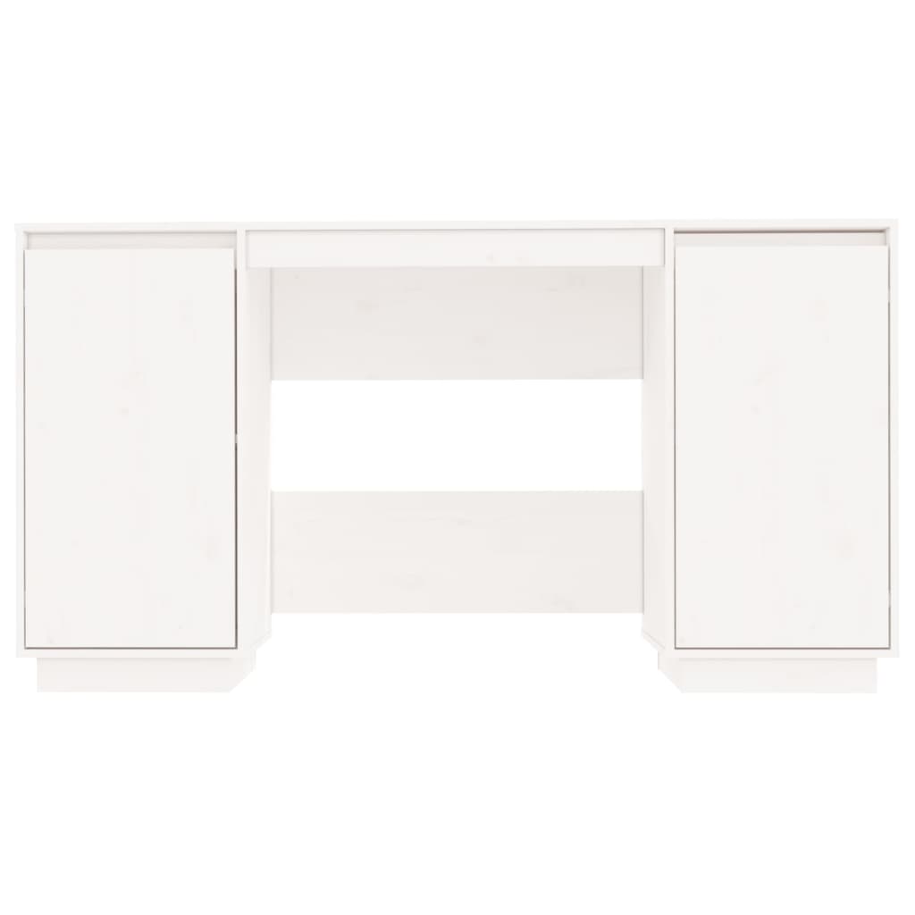vidaXL Desk White 140x50x75 cm Solid Wood Pine