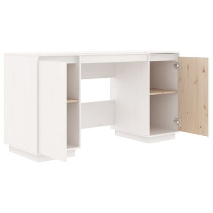 vidaXL Desk White 140x50x75 cm Solid Wood Pine