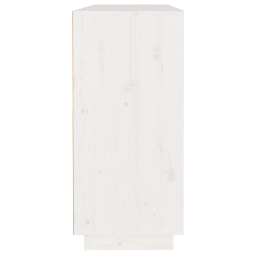 vidaXL Sideboard White 110x34x75 cm Solid Wood Pine