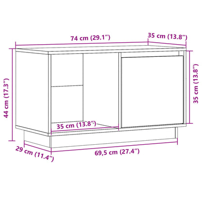 vidaXL TV Cabinet 74x35x44 cm Solid Wood Pine