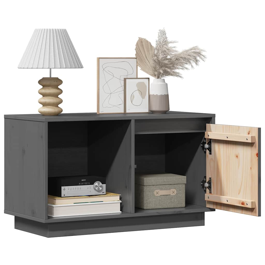 vidaXL TV Cabinet Grey 74x35x44 cm Solid Wood Pine
