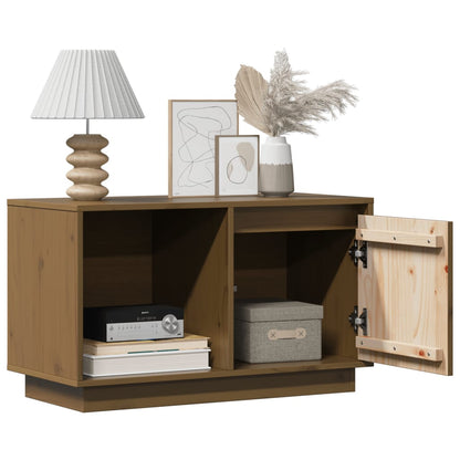 vidaXL TV Cabinet Honey Brown 74x35x44 cm Solid Wood Pine