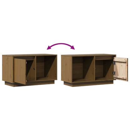 vidaXL TV Cabinet Honey Brown 74x35x44 cm Solid Wood Pine