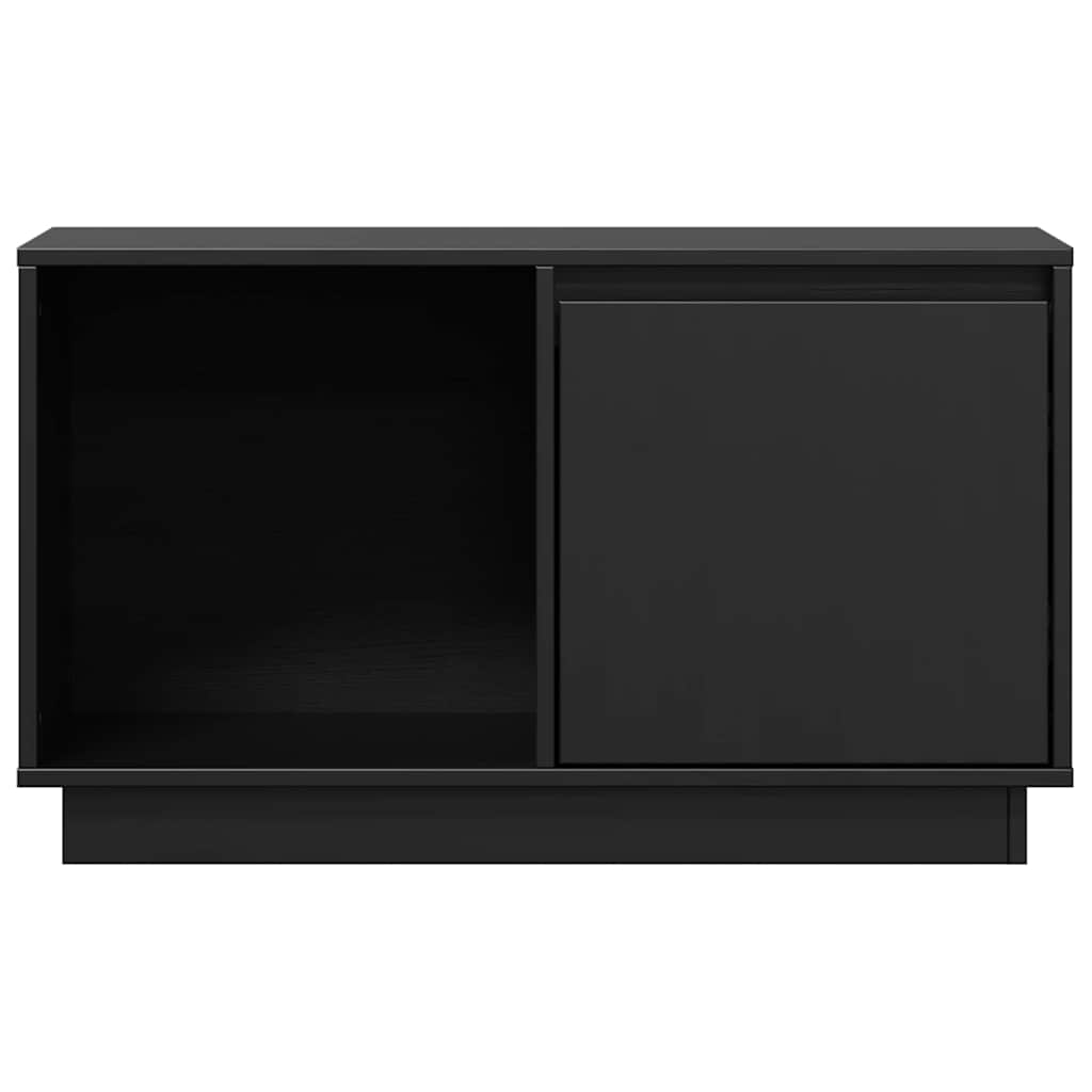 vidaXL TV Cabinet Black 74x35x44 cm Solid Wood Pine
