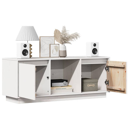 vidaXL TV Cabinet White 110.5x35x44 cm Solid Wood Pine