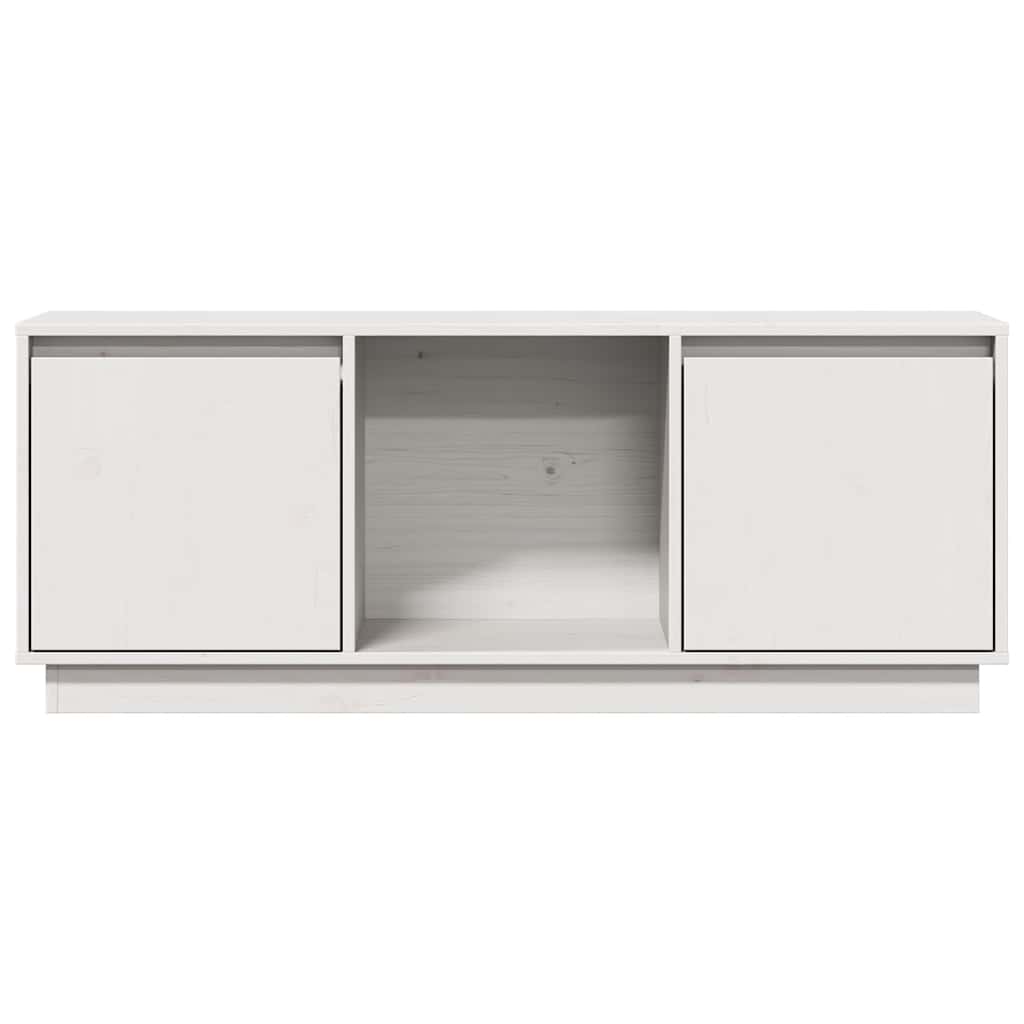 vidaXL TV Cabinet White 110.5x35x44 cm Solid Wood Pine