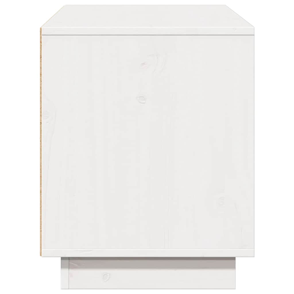 vidaXL TV Cabinet White 110.5x35x44 cm Solid Wood Pine