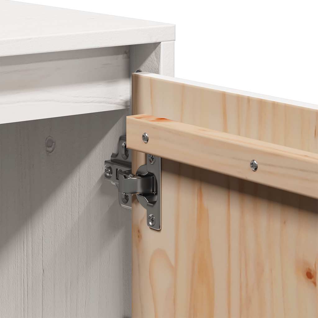 vidaXL TV Cabinet White 110.5x35x44 cm Solid Wood Pine