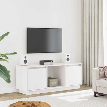 vidaXL TV Cabinet White 110.5x35x44 cm Solid Wood Pine