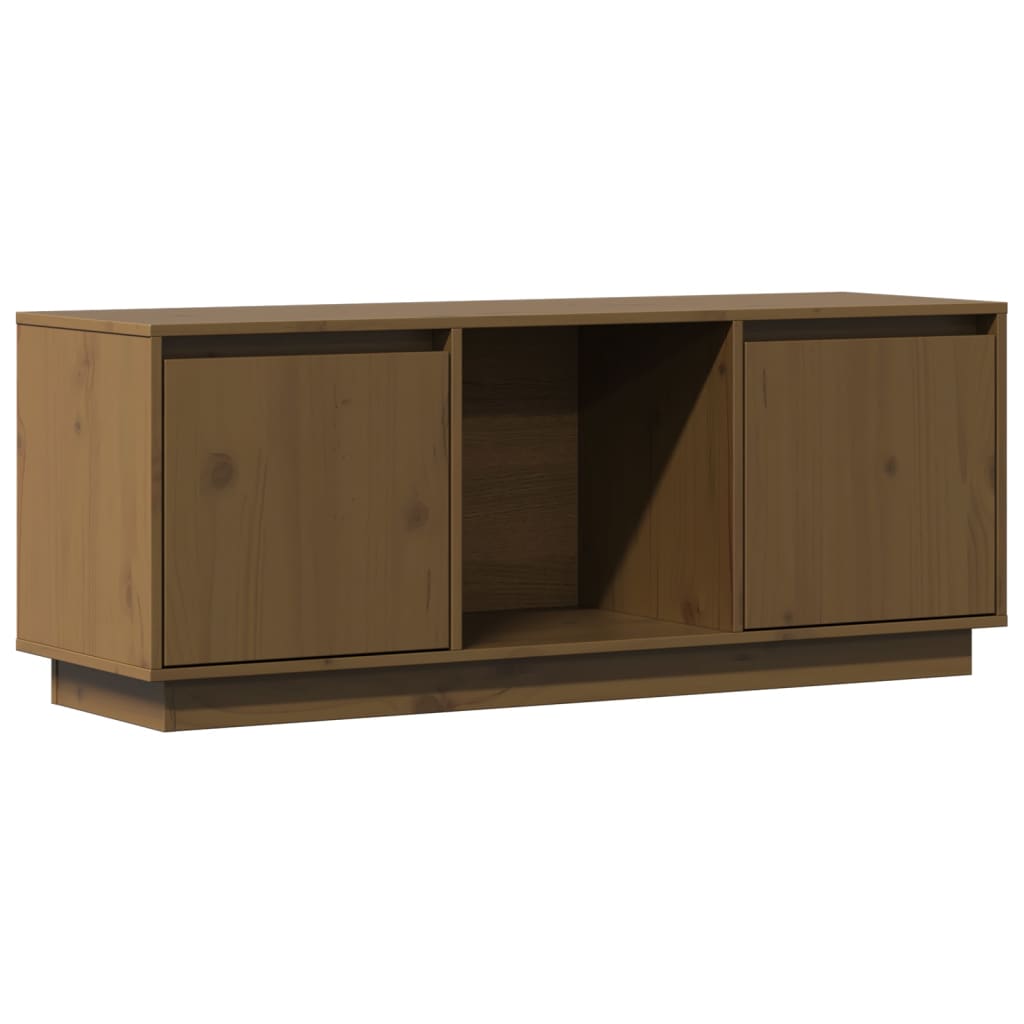 vidaXL TV Cabinet Honey Brown 110.5x35x44 cm Solid Wood Pine