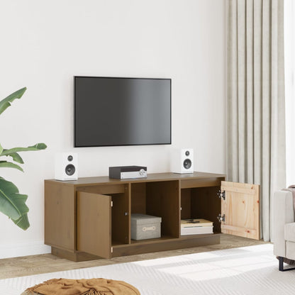 vidaXL TV Cabinet Honey Brown 110.5x35x44 cm Solid Wood Pine