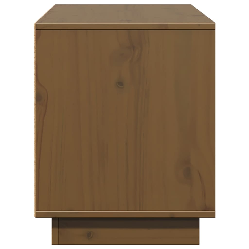 vidaXL TV Cabinet Honey Brown 110.5x35x44 cm Solid Wood Pine